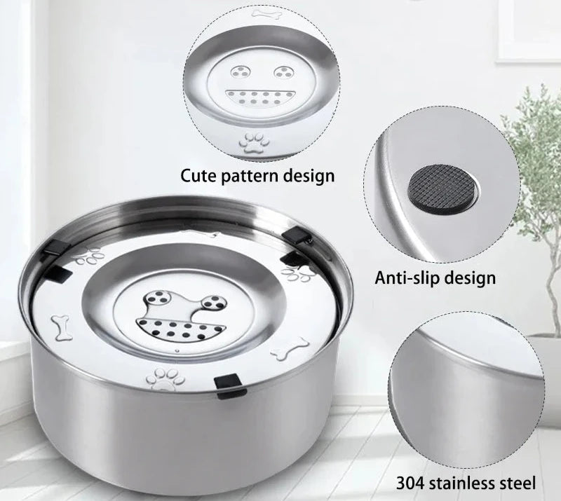 SplashGuard Stainless Steel No-Spill Dog Bowl