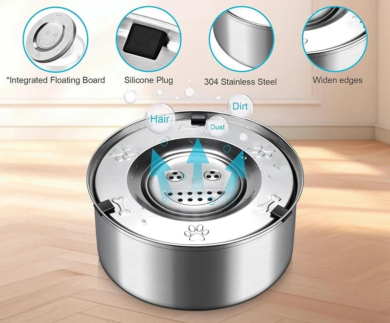 SplashGuard Stainless Steel No-Spill Dog Bowl