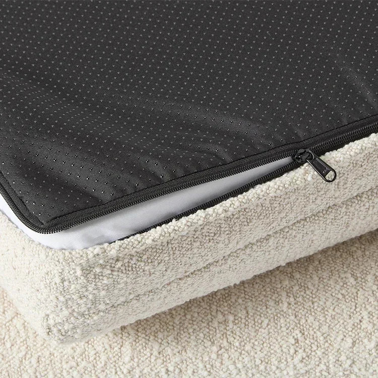 Château Paws White Bouclé Orthopedic Dog Lounger